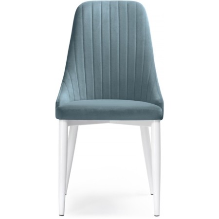 STULL OF THE METALAL CARA Kora Metal/velor, White/Blue 47x57x89 cm-1