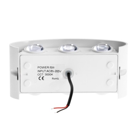 Facade lamp "Semesfer", FSD-069, 6 W, 4000K, 3 rays, IP65, 220 V, plastic, white 1008421-3