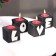 Interior candlestick 4 pcs with the inscription Love, color: "Eben", aroma: strawberries