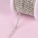 Chain with rhinestones, metal, glass, 2 mm, 9 ± 1 m, silver color