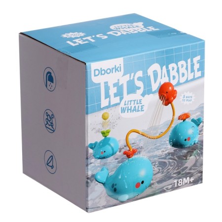 Fountain for the bathtub "Whale", 4 nozzles, 1 ball, works from batteries-13