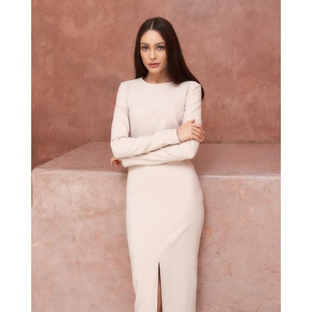 Women's dress Midy Mist, size 50, beige color-4
