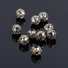 Crimp (clamping bead) SM-395 (set 10pcs), 6mm, silver color