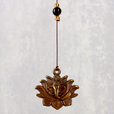 Wind Music Metal "Ganesha on the Medallion" 3 bells 43 cm-3