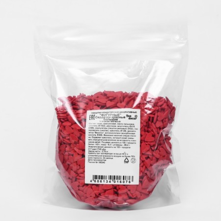 Confectionery sprinkling Top Decor, "hearts", red, large, 750 g-1