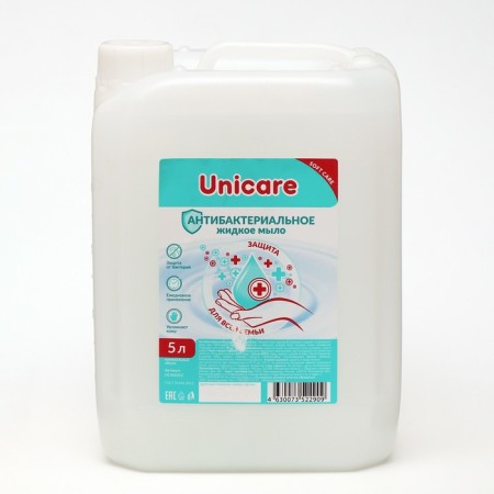 Antibacterial liquid soap Unicare, PVC, 5l-2