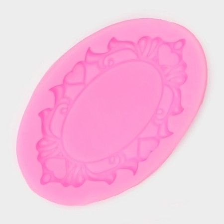 Mold "Plate", silicone, 11.3 × 7.4 cm, color mix-1