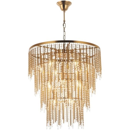 Crystal Crystal Chandelier Grandex 15xe14 40W, size 72x72x96-150 cm, bronze color