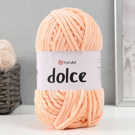 Yarn "Dolce" 100% micropoliester 120m/100g (773 peach)-4