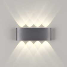 Landscape wall lamp NOVOTECH. Calle, 8W, LED, 90x220x50 mm, dark gray color