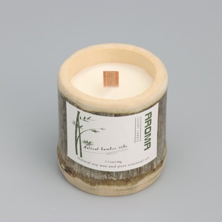 Aromatic candle in the bamboo "Kunulun", soy wax, 25 hours, 150 gr, in the box, 8.5x8 cm-5