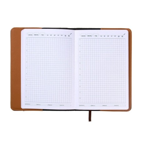 The diary is low, PVC cover, A5 format, 140 sheets in a cage, with pockets, mix-7
