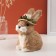 Decor "Rabbit in a straw hat with flowers" 16x18x22 cm