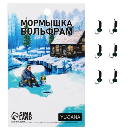 Mormyshka column black, red eye + ball is green green, weight 0.5 g