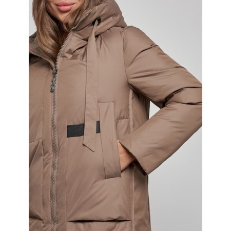 Coat insulated winter female, size 42, brown color-10