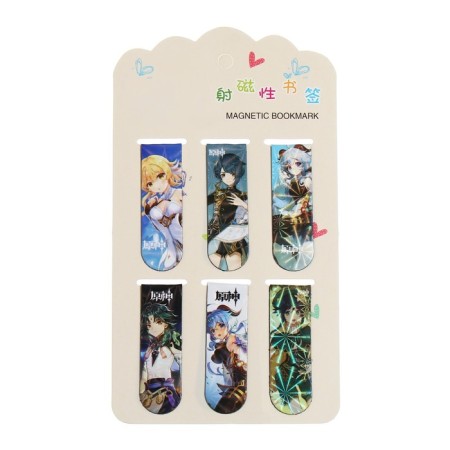 A set of magnetic bookmark for books Calligrata 6 pieces, "Anime", MICC-8