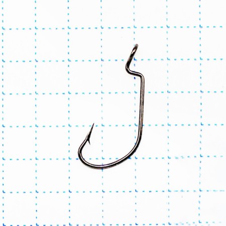 KOI Offseet Worm hook, size 8 int, BN color, offset 10 pcs.