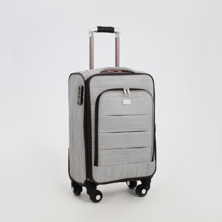 Small suitcase 20 "on lightning, code castle, with extension, color gray color-1