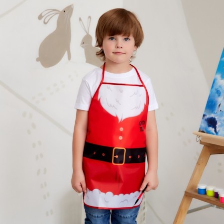 Apron for children for creativity Ethel "Santa", 49 x 39 cm, 100% polyester-3