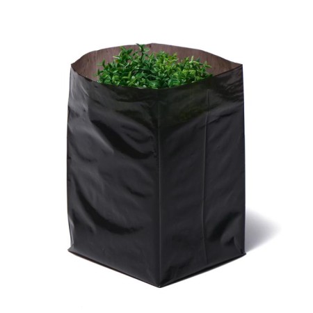 Package for seedlings, 1 l, 9 × 18 cm, polyethylene 50 microns thick, with perforation, black, Greengo-1