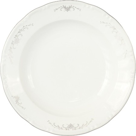 Deep Constance dish, decor "Gray ornament, Platinum layer", 31 cm