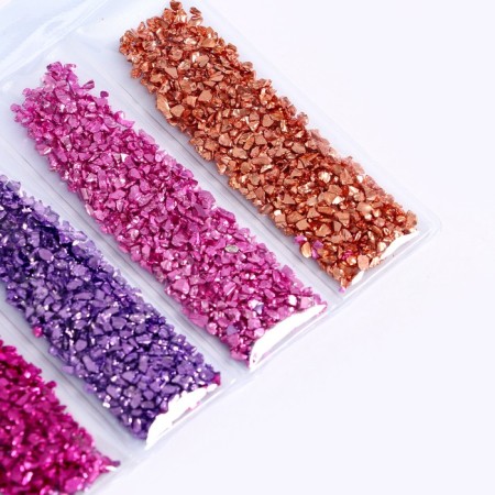 Glass chips for epoxy resin, set of 6 colors, weight 1 color - 5 g-2