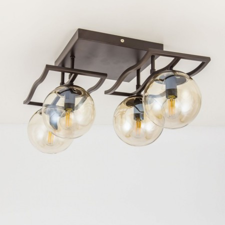 Ceiling chandelier Citilux "Breeze" CL106245, 58.5x33x23 cm, 4x60W, E14, brown color-2