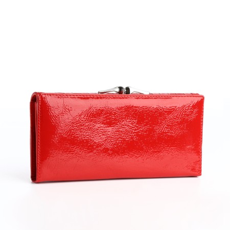 Women's wallet on magnet, red color-1