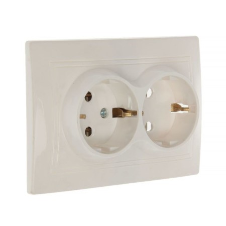 Smartbuy Rosette "Venus", 16 A, double, hidden, with salary, white