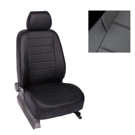 Autorekhly for Kia Rio II, 2005-2011, black, eco-leather, set