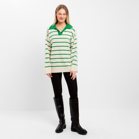 Female jumper, dark green color, one size (42-46)-9