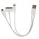 Cable 3 in 1 Luazon, Microusb/Lightning/iPhone 30 -Pin - USB, 1 A, 0.2 m, white
