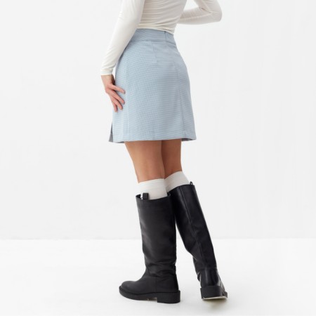 Women's skirt with a cut Mist p. 46, blue/white-3