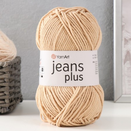 Yarn "Jeans Plus" 55% cotton, 45% acrylic 160m/100g (07 beiges)-4