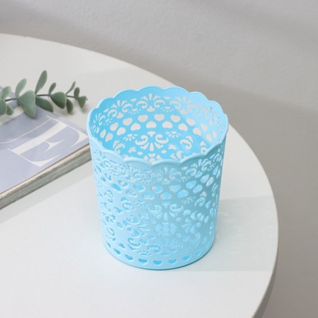 Basket for storage "lace pattern", plastic, 9.8 × 9.8 × 10 cm, mix color-6