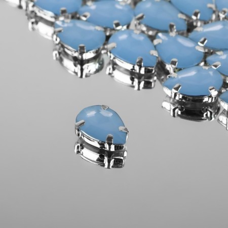 Rhound rhinestones “drop”, rimmer, 10 × 14 mm, 20 pcs, color of blue opal-1