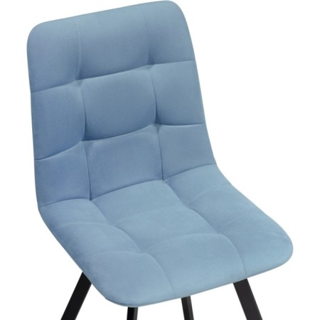 Stool on a metal frame chilli metal/velor, black/blue 43.5x50x87.5 cm-4