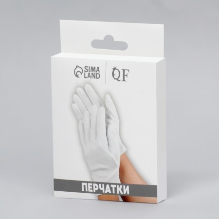 Cotton gloves, size L, steam, in a cardboard box, white color-4