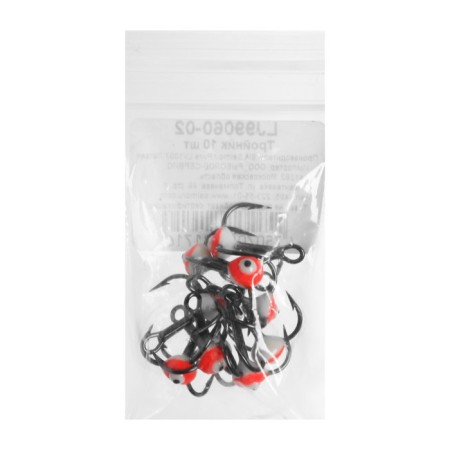 Triple hooks for Lucky John lure with colored drops, FR color, No. 06, 10 pcs.