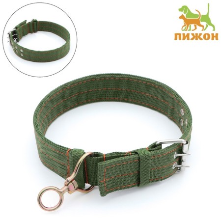 Four-layer collar with a swivel, 80 x 4.9 cm, Osh 64-74 cm, polyester, green-1