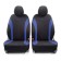 Auto-Cherkhly Flex, wear-resistant polyester, cotton inserts, 2 mm foam, 3D cut, 11 objects, 5 head restraints, 2 lightning, Airbag black and blue