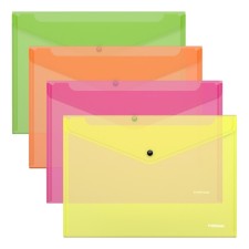 A4 button folder-convert, 140 μm, Erichkrause Fizzy Neon, translucent, embossing, mix