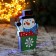 Christmas tree decoration "Snowman - Gift" 9.5x17 cm