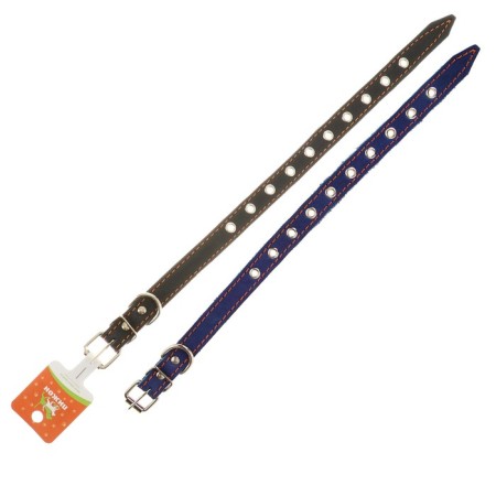 Collar leather single-layer dimensionless, 45 x 2 cm, Osh 18-39 cm, blue-4