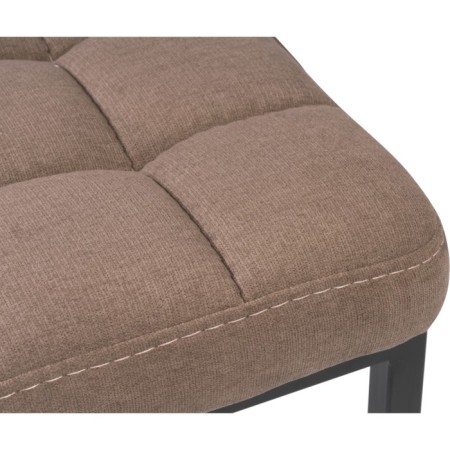 Stool Bar loft Metal/fabric, black/brown 35x35x65 cm-2