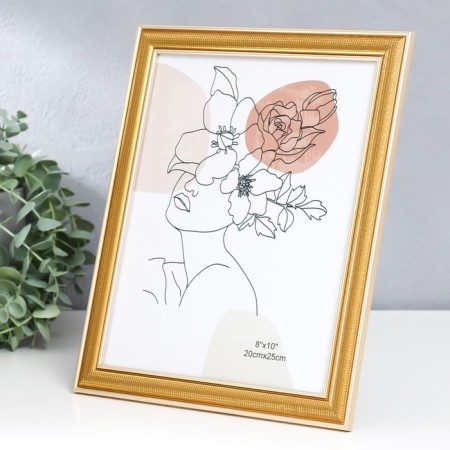 Photo frame plastic 20x25 cm "Little mesh" gold with double gold stroke 28.5x23.5 cm-1