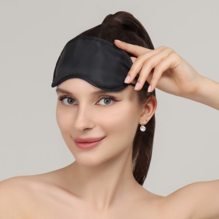 Sleep mask, double elastic, 18 × 8.5 cm, black color-1