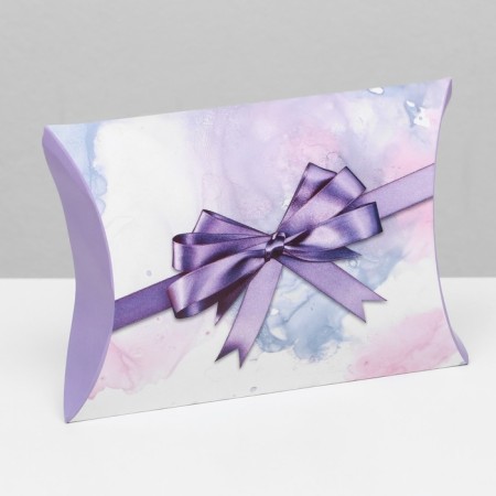 Folding box, pillow, "purple bow" 19 x 14 x 4 cm,