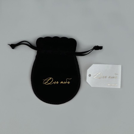 Suede bag “for you”, black, embossing, 9 × 12 cm-5