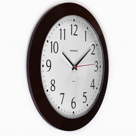 Wall clock, series: classic, smooth move, d-30.5 cm, brown-1